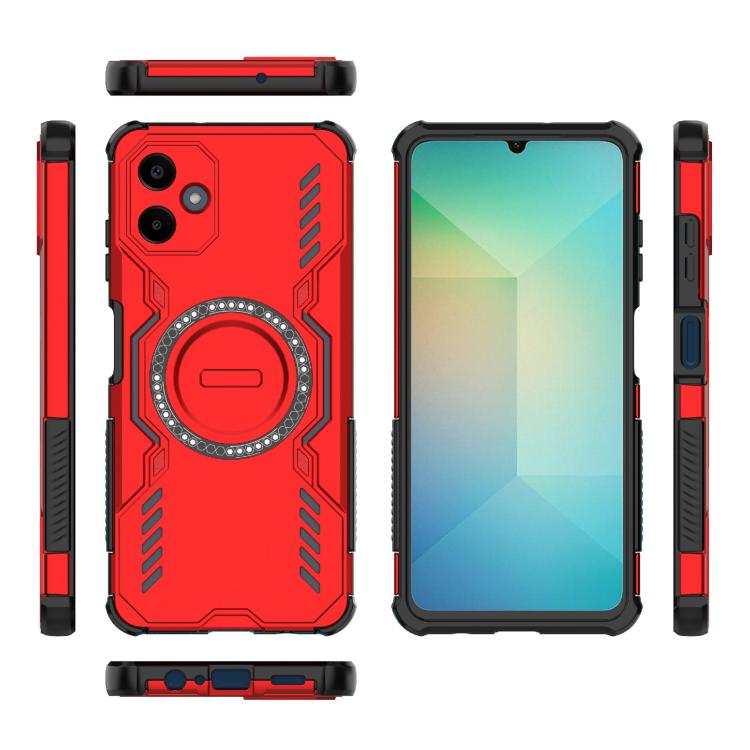 For Samsung Galaxy A06 4G Butterfly Armor MagSafe Magnetic Ring Shockproof Phone Case