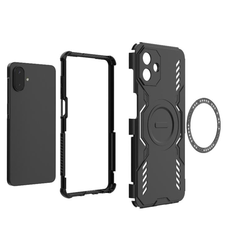 For Samsung Galaxy A07 4G Butterfly Armor MagSafe Magnetic Ring Shockproof Phone Case