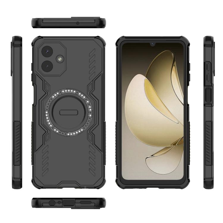 For Samsung Galaxy A07 4G Butterfly Armor MagSafe Magnetic Ring Shockproof Phone Case