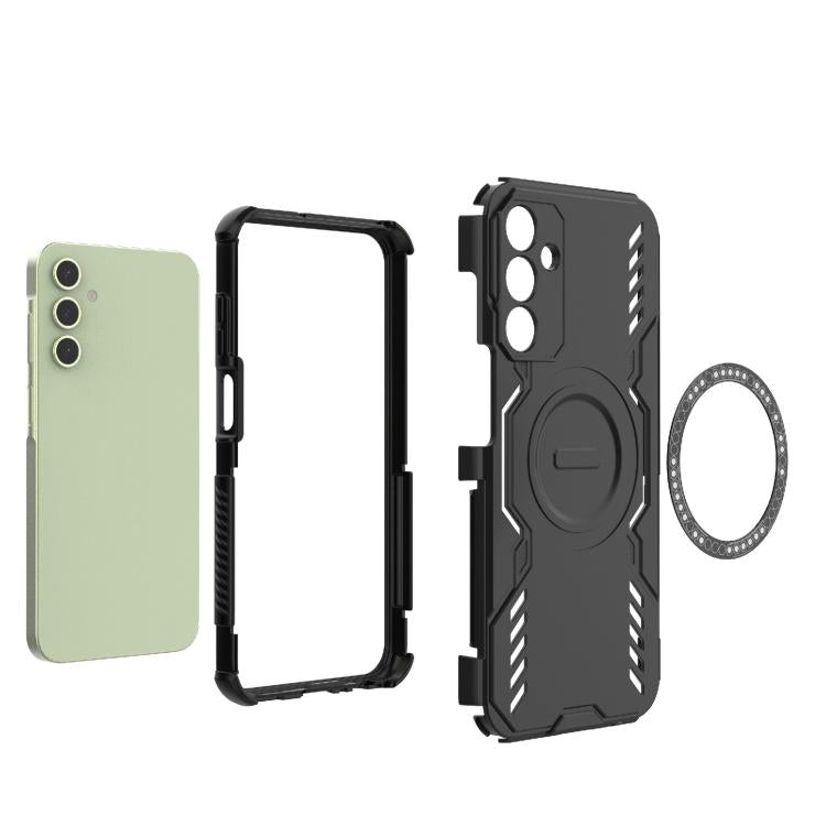 For Samsung Galaxy A15 5G Butterfly Armor MagSafe Magnetic Ring Shockproof Phone Case