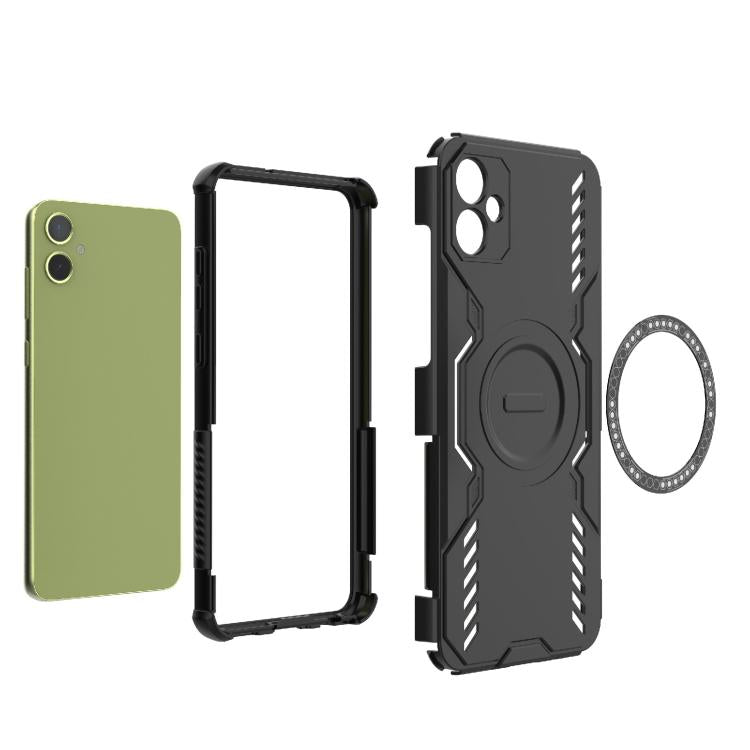 For Samsung Galaxy A05 4G Butterfly Armor MagSafe Magnetic Ring Shockproof Phone Case