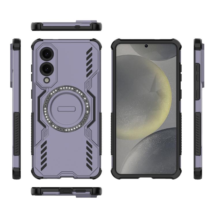 For Samsung Galaxy S25 Edge 5G Butterfly Armor MagSafe Magnetic Ring Shockproof Phone Case