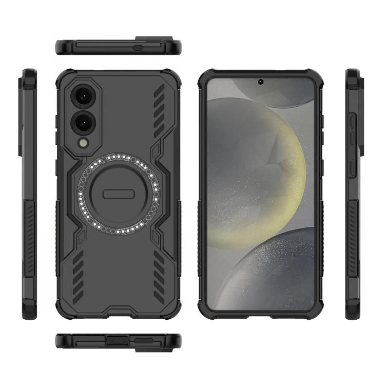 For Samsung Galaxy S25 Edge 5G Butterfly Armor MagSafe Magnetic Ring Shockproof Phone Case