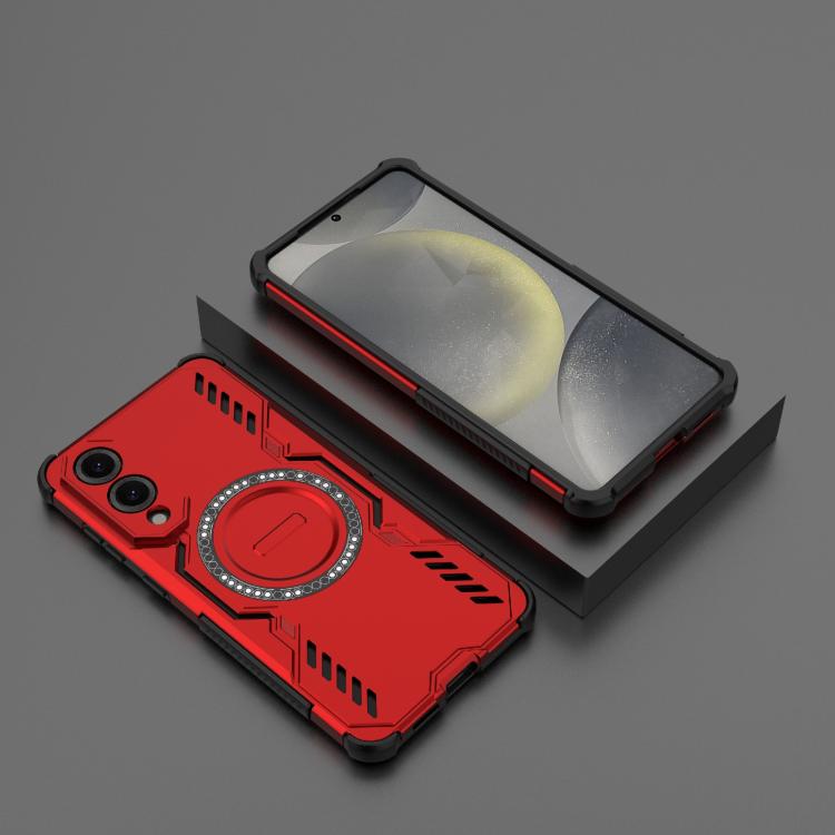 For Samsung Galaxy S25 Edge 5G Butterfly Armor MagSafe Magnetic Ring Shockproof Phone Case