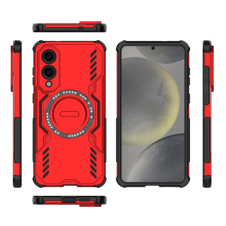 For Samsung Galaxy S25 Edge 5G Butterfly Armor MagSafe Magnetic Ring Shockproof Phone Case