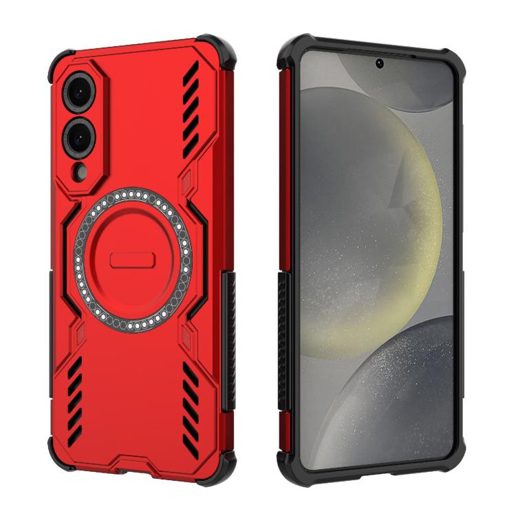 For Samsung Galaxy S25 Edge 5G Butterfly Armor MagSafe Magnetic Ring Shockproof Phone Case