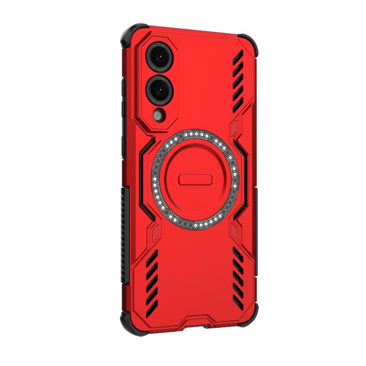 For Samsung Galaxy S25 Edge 5G Butterfly Armor MagSafe Magnetic Ring Shockproof Phone Case