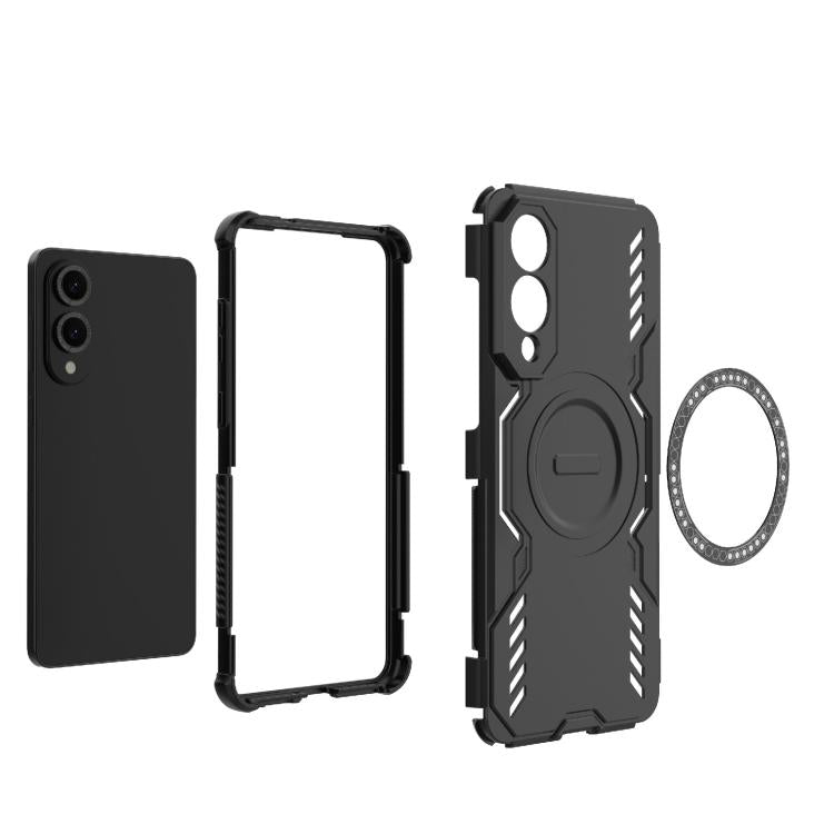 For Samsung Galaxy S25 Edge 5G Butterfly Armor MagSafe Magnetic Ring Shockproof Phone Case