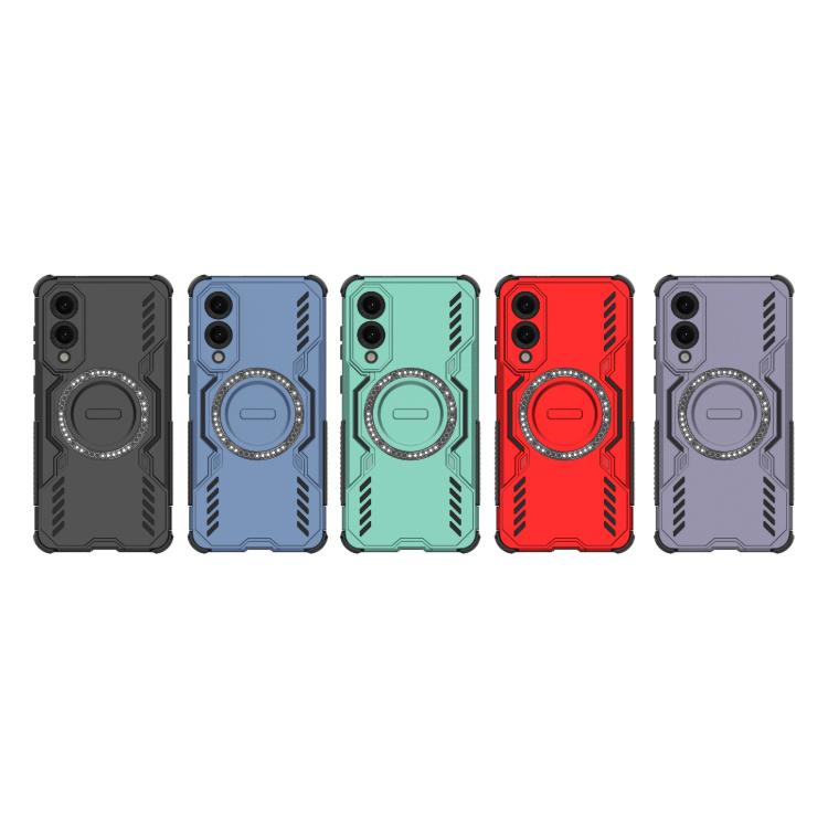 For Samsung Galaxy S25 Edge 5G Butterfly Armor MagSafe Magnetic Ring Shockproof Phone Case