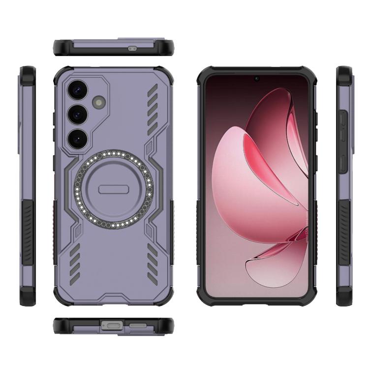 For Samsung Galaxy S25+ 5G Butterfly Armor MagSafe Magnetic Ring Shockproof Phone Case