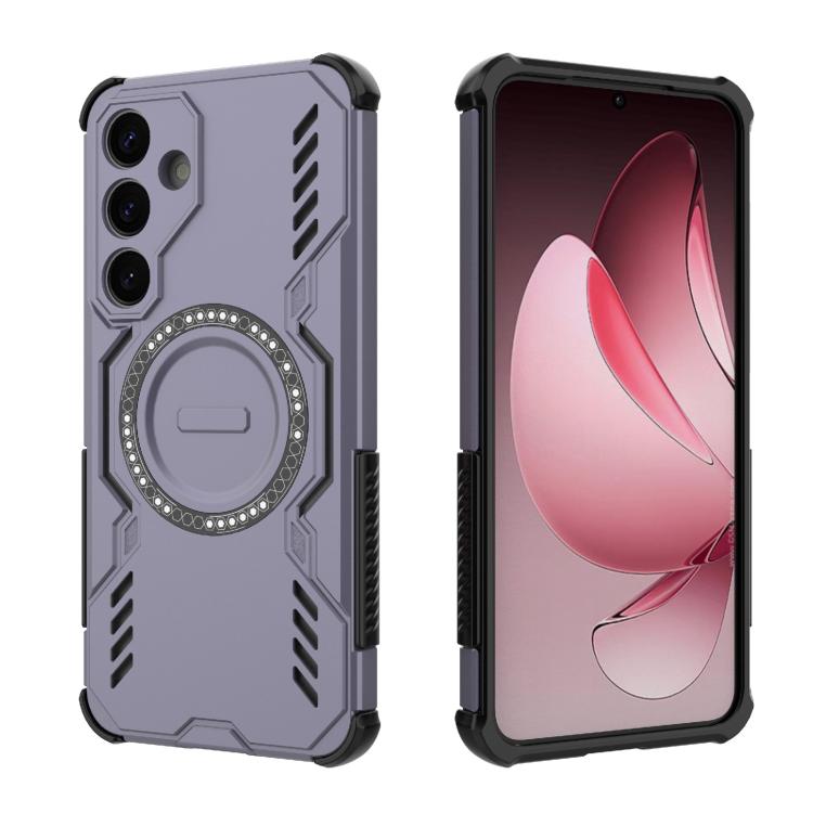 For Samsung Galaxy S25+ 5G Butterfly Armor MagSafe Magnetic Ring Shockproof Phone Case
