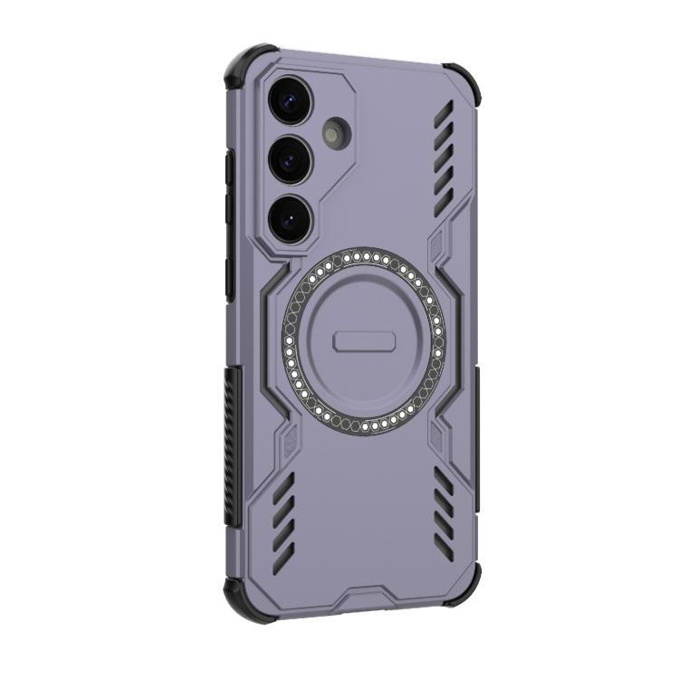 For Samsung Galaxy S25+ 5G Butterfly Armor MagSafe Magnetic Ring Shockproof Phone Case