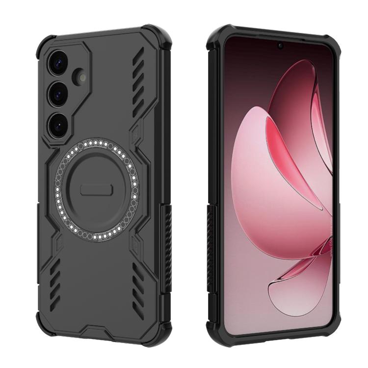 For Samsung Galaxy S25+ 5G Butterfly Armor MagSafe Magnetic Ring Shockproof Phone Case