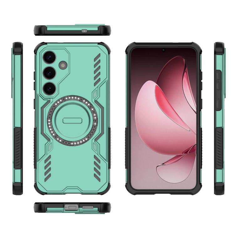 For Samsung Galaxy S25+ 5G Butterfly Armor MagSafe Magnetic Ring Shockproof Phone Case