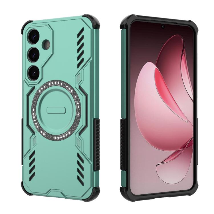 For Samsung Galaxy S25+ 5G Butterfly Armor MagSafe Magnetic Ring Shockproof Phone Case