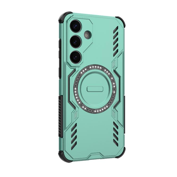 For Samsung Galaxy S25+ 5G Butterfly Armor MagSafe Magnetic Ring Shockproof Phone Case