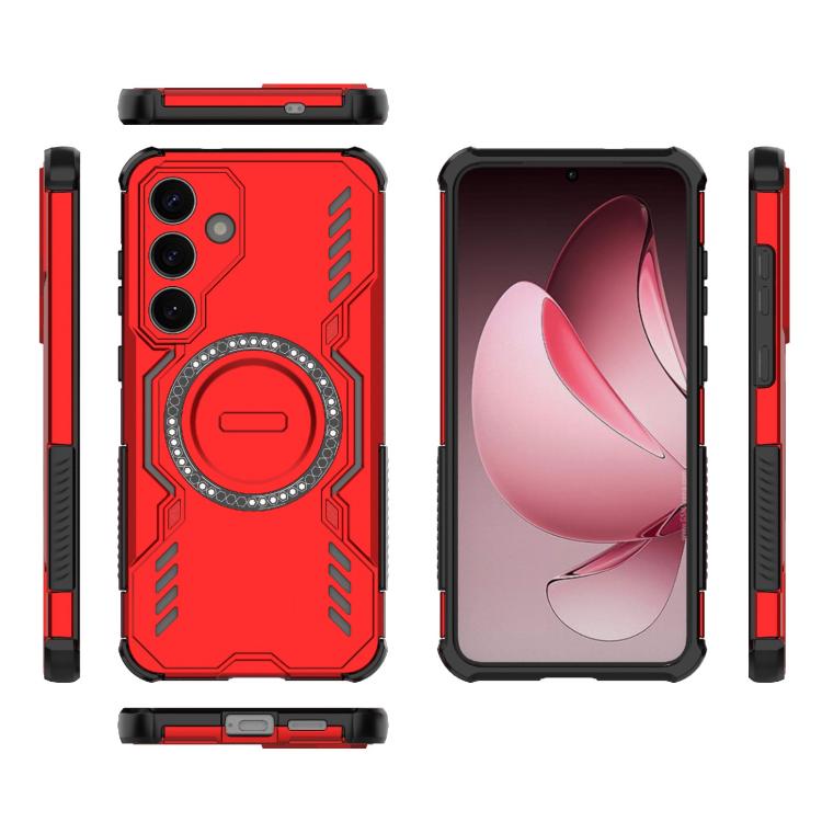 For Samsung Galaxy S25+ 5G Butterfly Armor MagSafe Magnetic Ring Shockproof Phone Case
