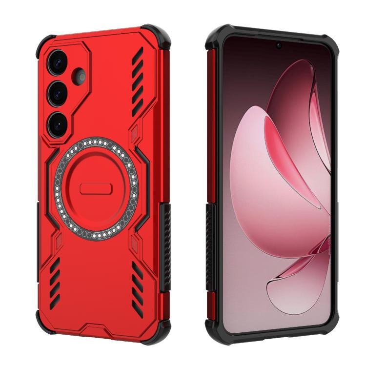 For Samsung Galaxy S25+ 5G Butterfly Armor MagSafe Magnetic Ring Shockproof Phone Case