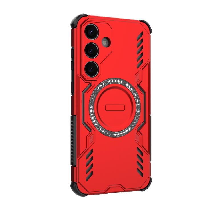 For Samsung Galaxy S25+ 5G Butterfly Armor MagSafe Magnetic Ring Shockproof Phone Case