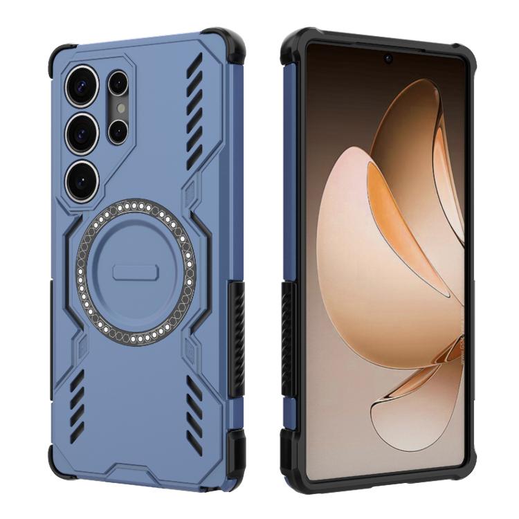 For Samsung Galaxy S25 Ultra 5G Butterfly Armor MagSafe Magnetic Ring Shockproof Phone Case