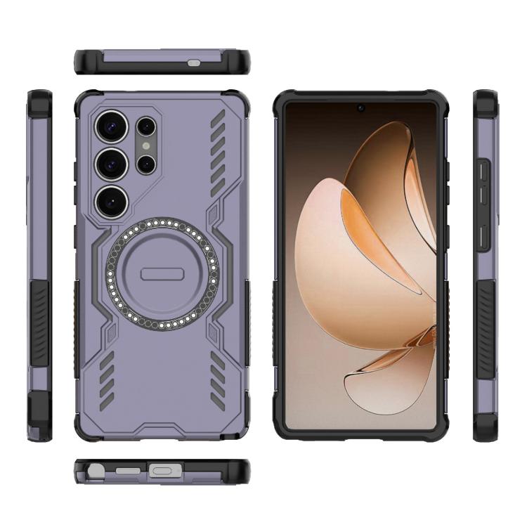 For Samsung Galaxy S25 Ultra 5G Butterfly Armor MagSafe Magnetic Ring Shockproof Phone Case