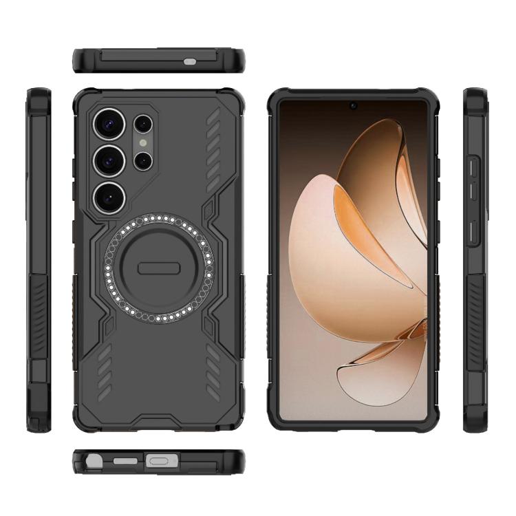 For Samsung Galaxy S25 Ultra 5G Butterfly Armor MagSafe Magnetic Ring Shockproof Phone Case