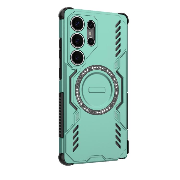 For Samsung Galaxy S25 Ultra 5G Butterfly Armor MagSafe Magnetic Ring Shockproof Phone Case