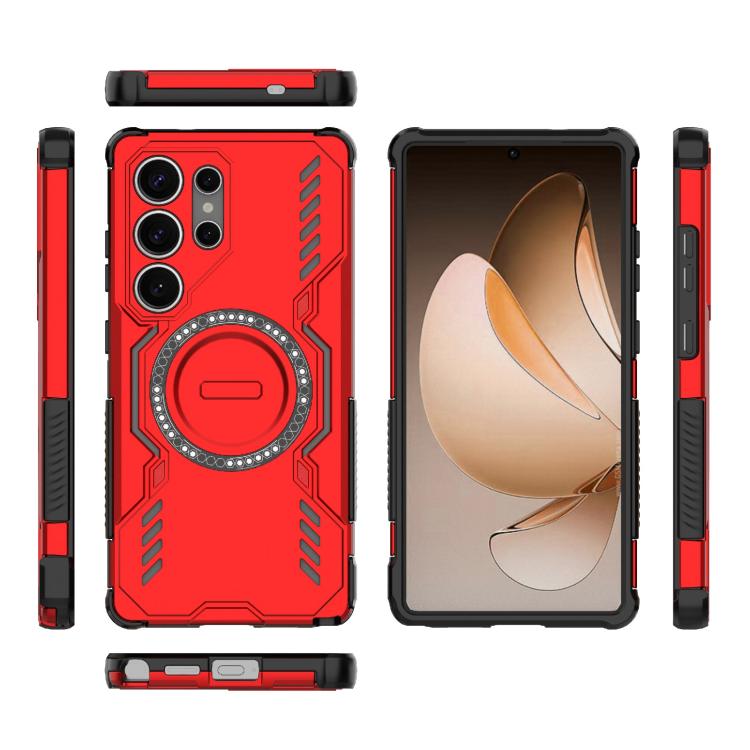 For Samsung Galaxy S25 Ultra 5G Butterfly Armor MagSafe Magnetic Ring Shockproof Phone Case