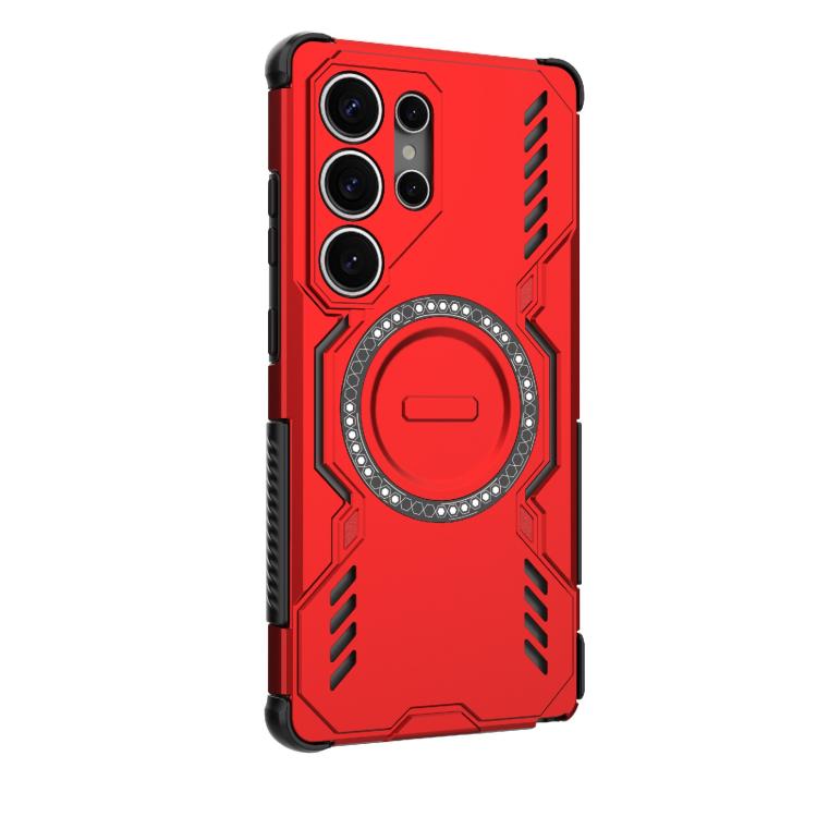 For Samsung Galaxy S25 Ultra 5G Butterfly Armor MagSafe Magnetic Ring Shockproof Phone Case