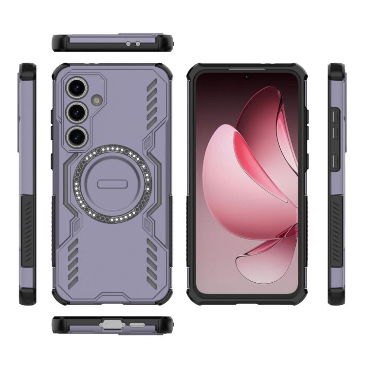For Samsung Galaxy S24 FE 5G Butterfly Armor MagSafe Magnetic Ring Shockproof Phone Case