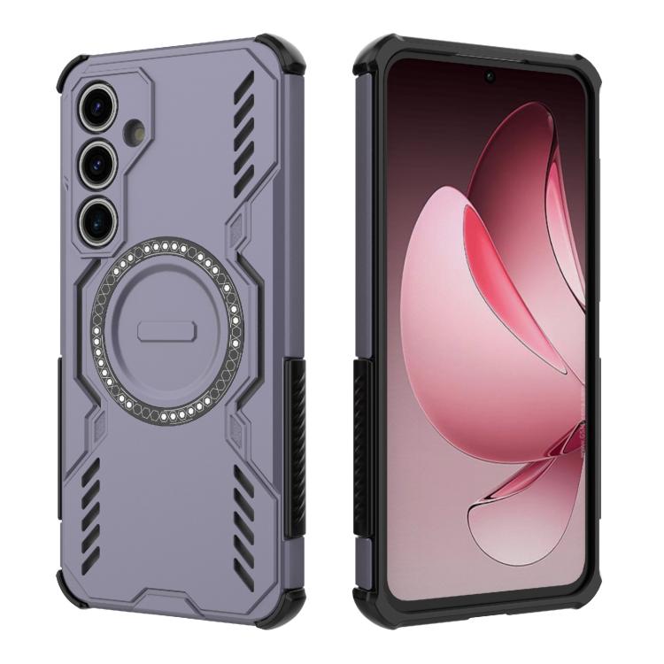 For Samsung Galaxy S24 FE 5G Butterfly Armor MagSafe Magnetic Ring Shockproof Phone Case