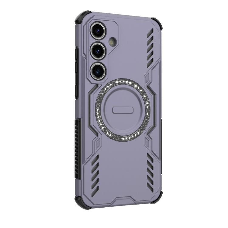 For Samsung Galaxy S24 FE 5G Butterfly Armor MagSafe Magnetic Ring Shockproof Phone Case