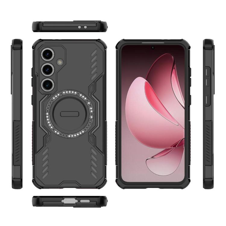 For Samsung Galaxy S24 FE 5G Butterfly Armor MagSafe Magnetic Ring Shockproof Phone Case