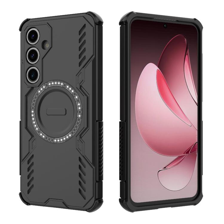 For Samsung Galaxy S24 FE 5G Butterfly Armor MagSafe Magnetic Ring Shockproof Phone Case