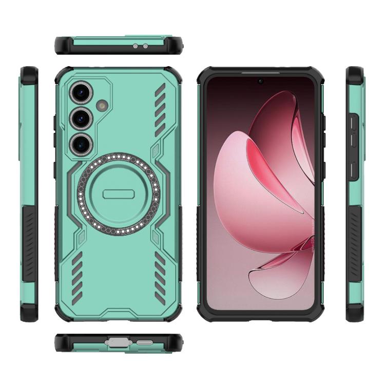 For Samsung Galaxy S24 FE 5G Butterfly Armor MagSafe Magnetic Ring Shockproof Phone Case