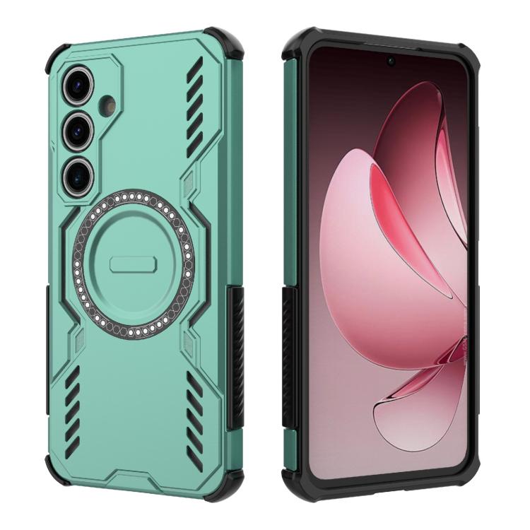 For Samsung Galaxy S24 FE 5G Butterfly Armor MagSafe Magnetic Ring Shockproof Phone Case