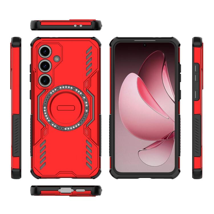 For Samsung Galaxy S24 FE 5G Butterfly Armor MagSafe Magnetic Ring Shockproof Phone Case