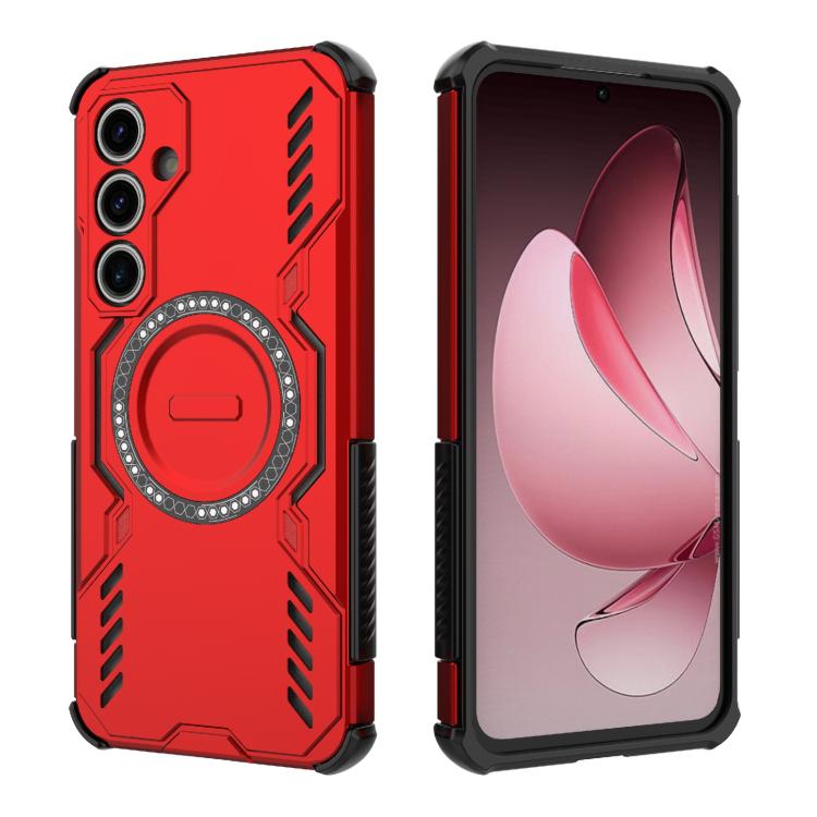 For Samsung Galaxy S24 FE 5G Butterfly Armor MagSafe Magnetic Ring Shockproof Phone Case