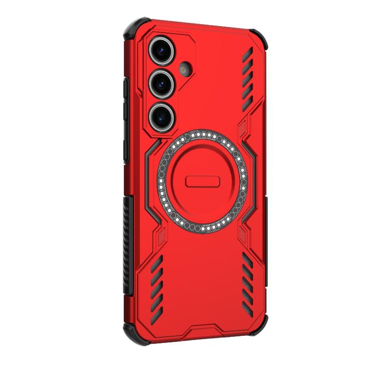 For Samsung Galaxy S24 FE 5G Butterfly Armor MagSafe Magnetic Ring Shockproof Phone Case