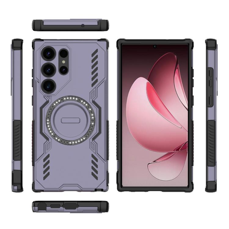 For Samsung Galaxy S23 Ultra 5G Butterfly Armor MagSafe Magnetic Ring Shockproof Phone Case