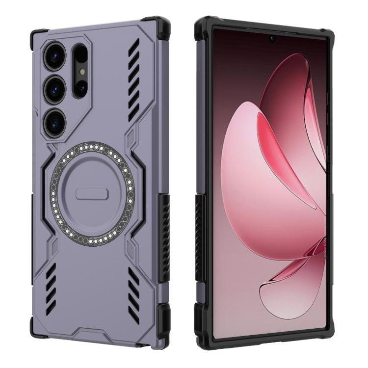 For Samsung Galaxy S23 Ultra 5G Butterfly Armor MagSafe Magnetic Ring Shockproof Phone Case