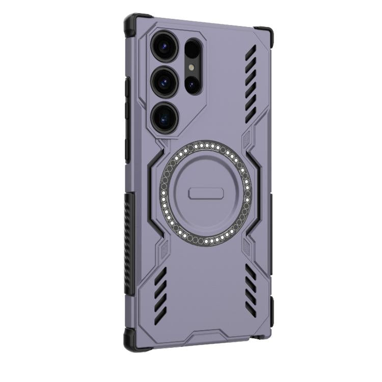 For Samsung Galaxy S23 Ultra 5G Butterfly Armor MagSafe Magnetic Ring Shockproof Phone Case