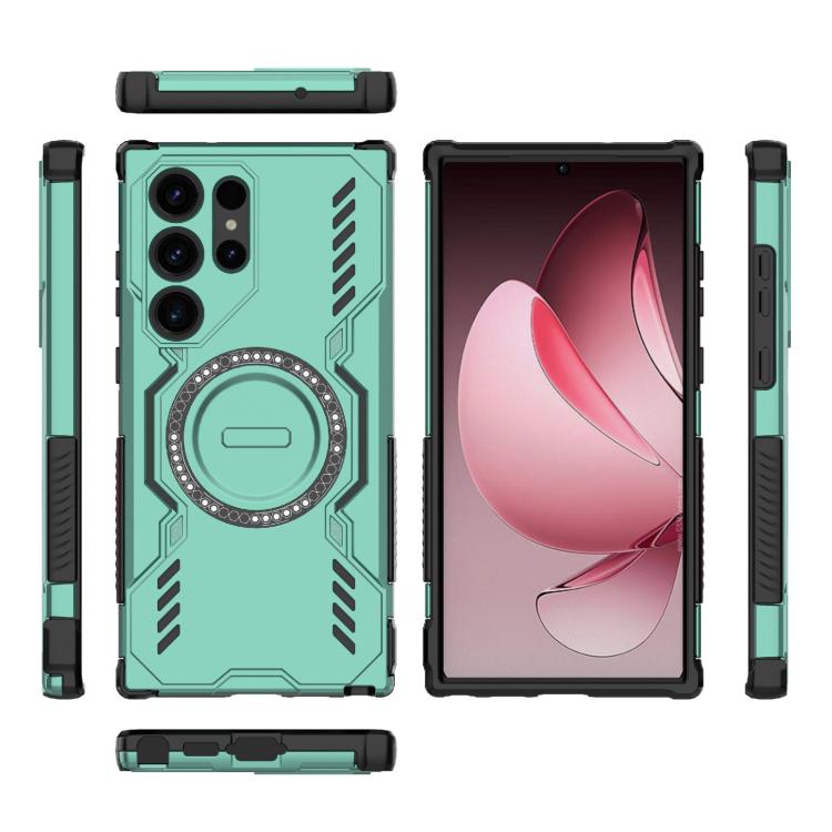For Samsung Galaxy S23 Ultra 5G Butterfly Armor MagSafe Magnetic Ring Shockproof Phone Case