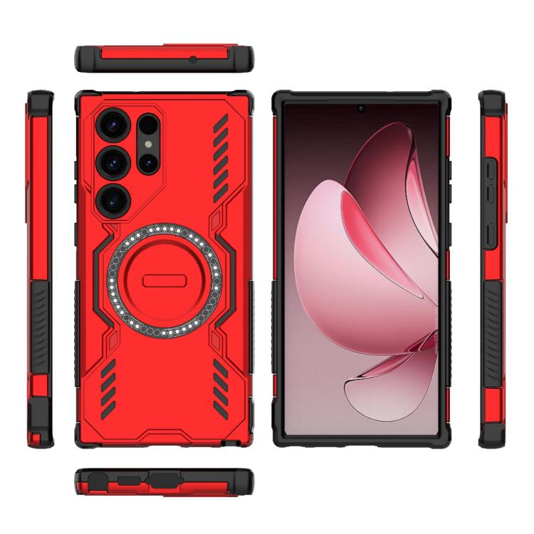 For Samsung Galaxy S23 Ultra 5G Butterfly Armor MagSafe Magnetic Ring Shockproof Phone Case