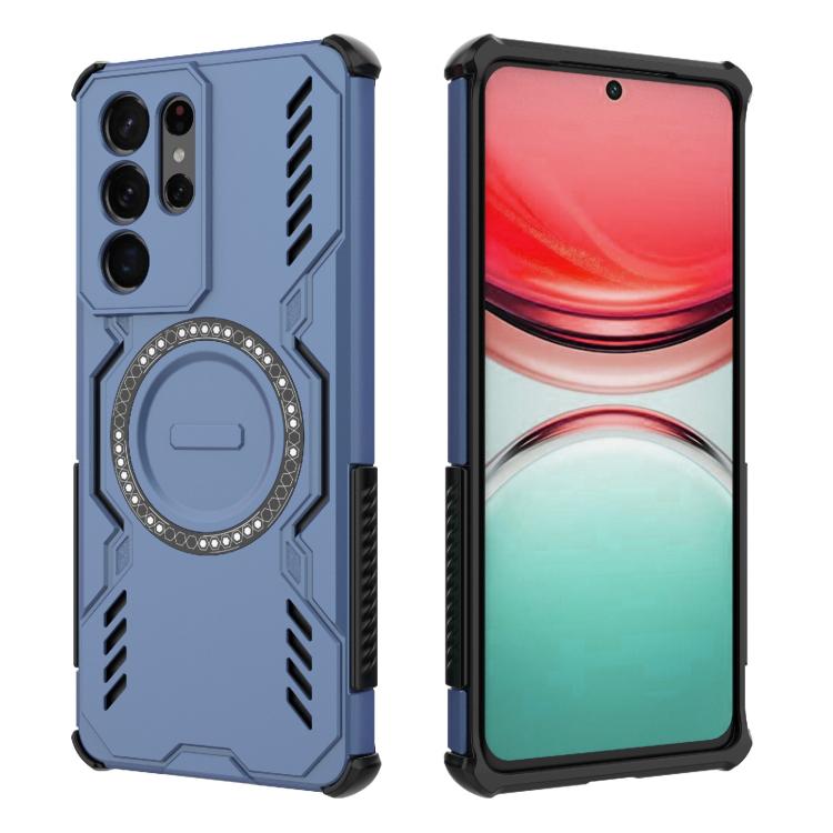 For Samsung Galaxy S21 Ultra 5G Butterfly Armor MagSafe Magnetic Ring Shockproof Phone Case