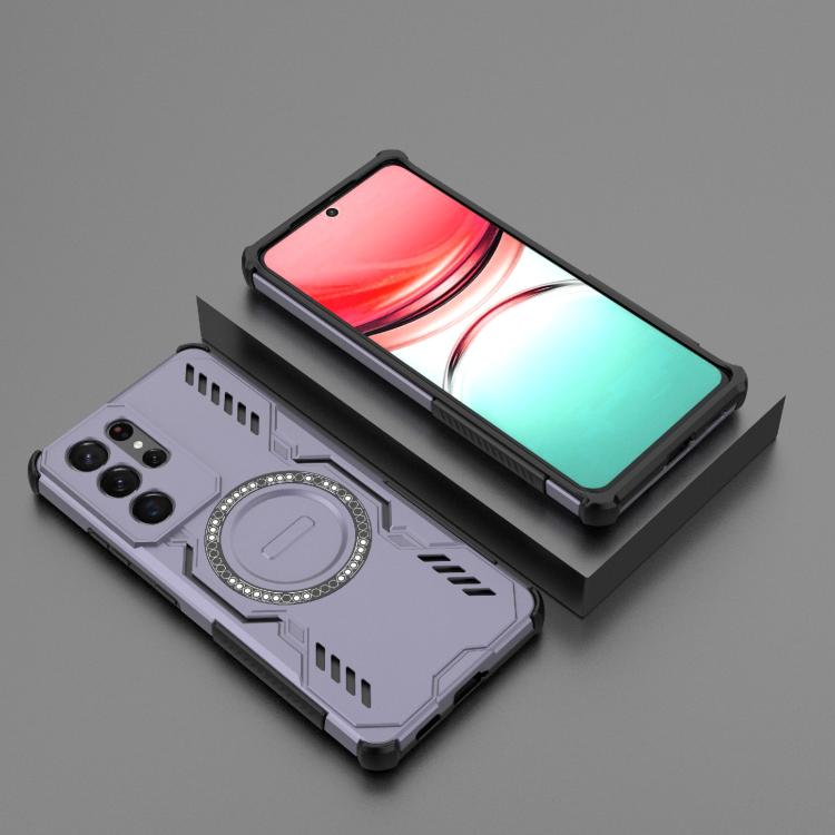 For Samsung Galaxy S21 Ultra 5G Butterfly Armor MagSafe Magnetic Ring Shockproof Phone Case
