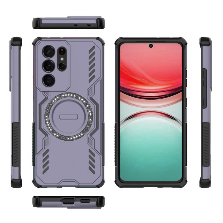 For Samsung Galaxy S21 Ultra 5G Butterfly Armor MagSafe Magnetic Ring Shockproof Phone Case