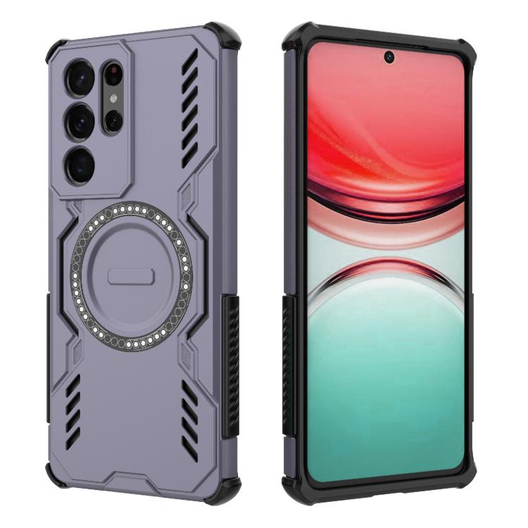 For Samsung Galaxy S21 Ultra 5G Butterfly Armor MagSafe Magnetic Ring Shockproof Phone Case