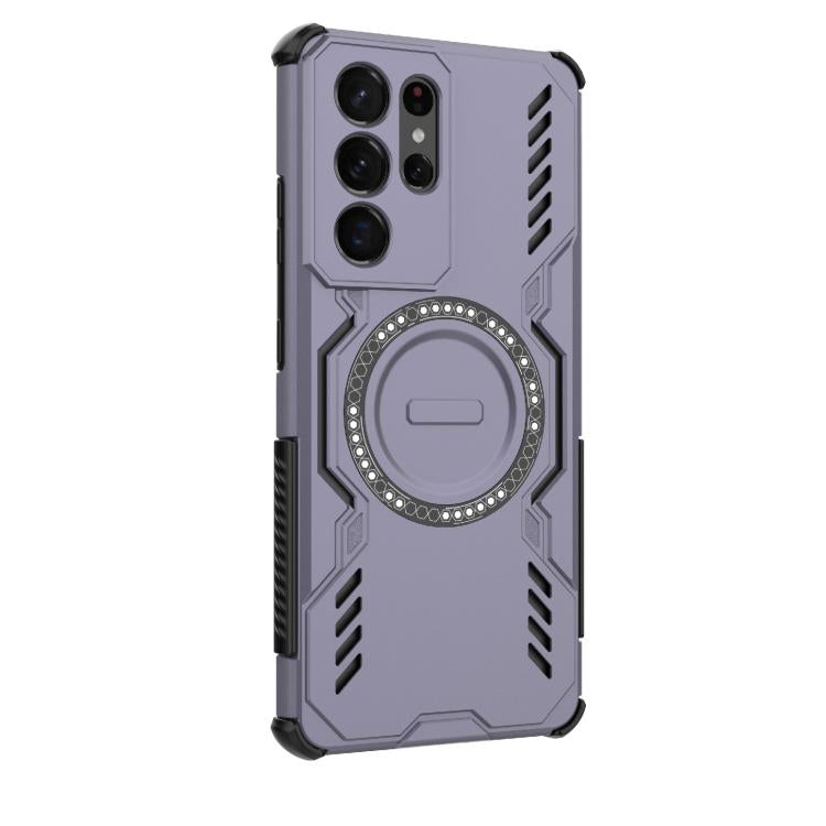 For Samsung Galaxy S21 Ultra 5G Butterfly Armor MagSafe Magnetic Ring Shockproof Phone Case