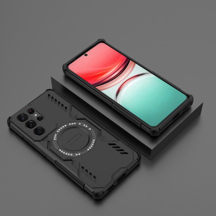 For Samsung Galaxy S21 Ultra 5G Butterfly Armor MagSafe Magnetic Ring Shockproof Phone Case